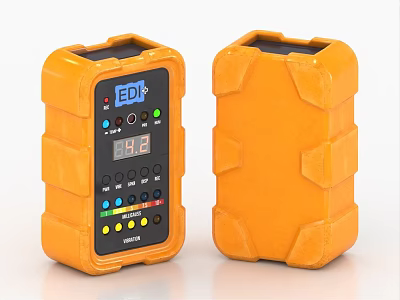 Portable Orange Industrial Equipment EDX Featuring Display Screen Control Buttons And Protective Case 3d model