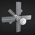 Orbital Space Station Structure With Solar Panels And Modules
