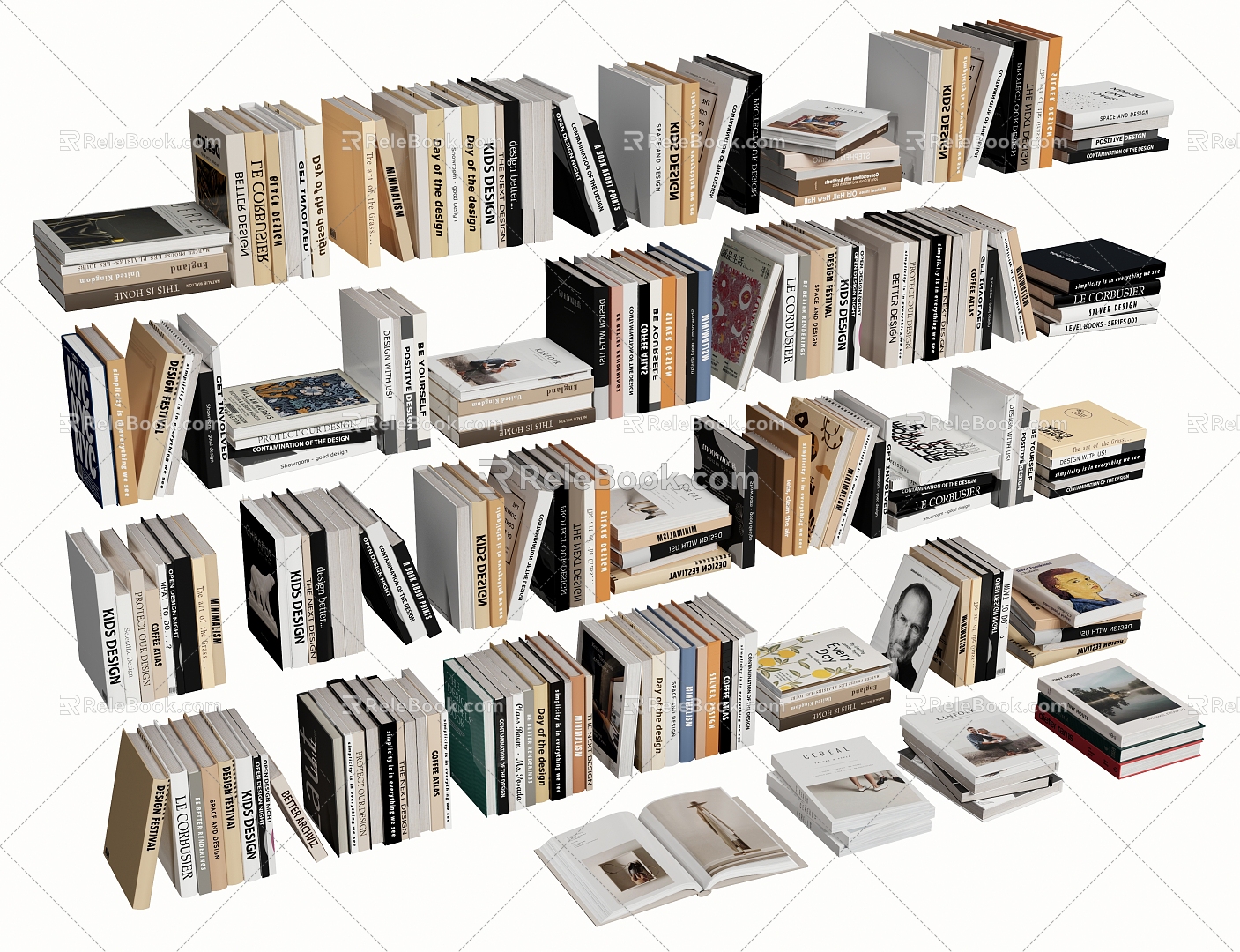 Modern Book Book Book Combination 3d model