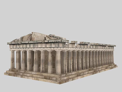 European Classical Architecture Structure With Grand Columns And Triangular Pediment Design 3d model