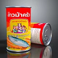 Thai Canned Fish With Cartoon Characters And Colorful Label Design
