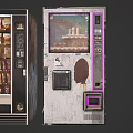 Smart Vending Machines Dispensing Drinks Snacks With Modern Digital Screens 3d model