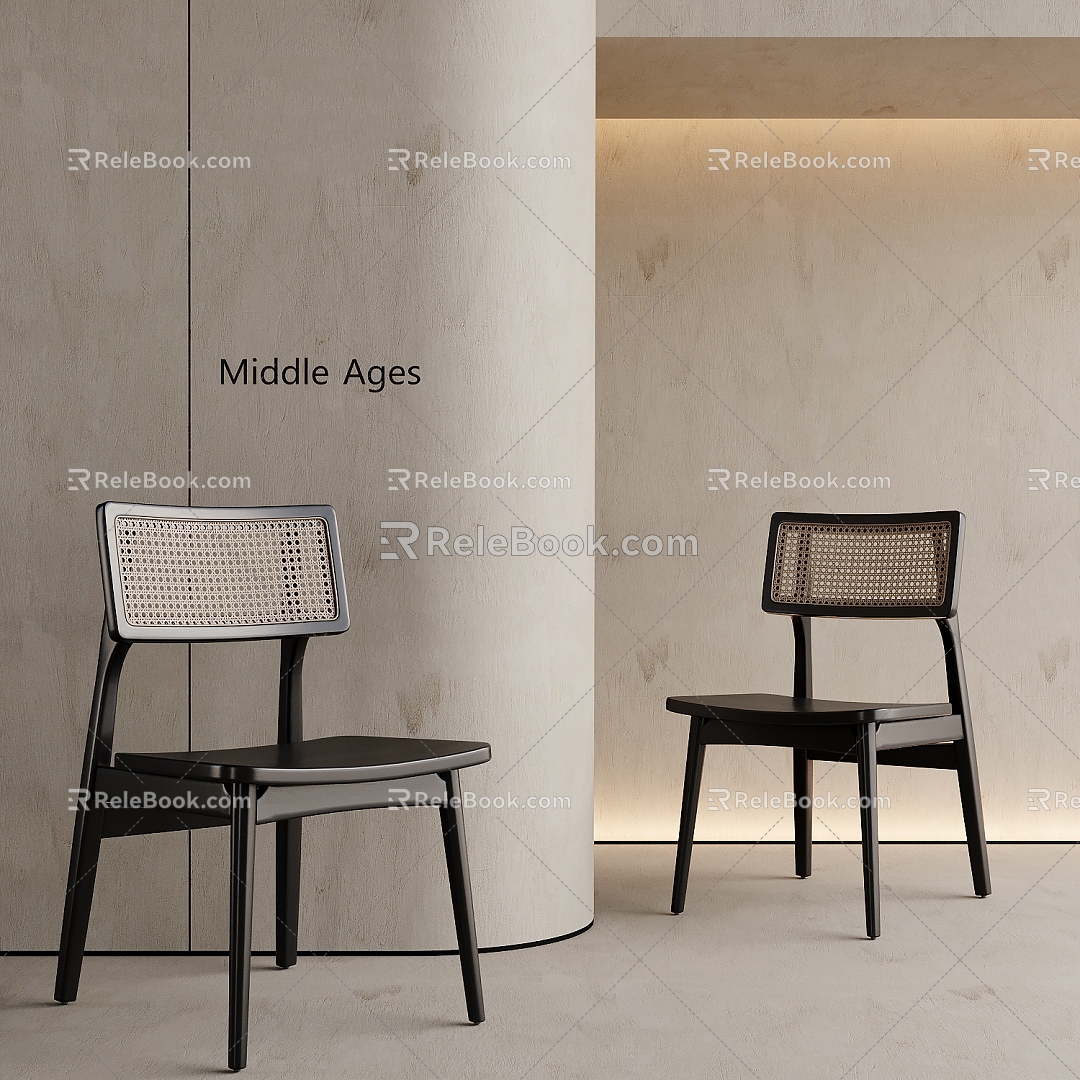 Middle Ancient Style Dining Chair Middle Ancient Style Single Chair 3d model