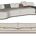 Modern double sofa multiplayer sofa 3d model