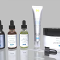 Essential Skincare Beauty Products With Facial Serum Sunscreen SPF 50 And Moisturizing Cream