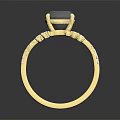 Luxurious Gold Ring With Large Gemstone And Small Diamond Decorations On Shiny Band