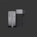 Leica Digital Camera With Silver Body Gray Accents And Classic Lens Design