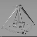 White Tripod Structure Design With Circular Cabin Platform Stairs And Railing