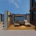 Modern Courtyard Garden Decor With Cozy Outdoor Seating Area And Lush Green Plants Design
