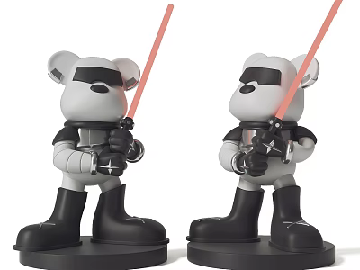 Modern violent bear ornaments 3d model