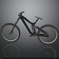 Black Mountain Bike With White Seat Modern Frame And Large Tires