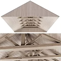 Wooden Ceiling Design With Truss Structure And Beam Details For Interior Spaces