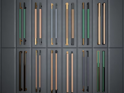 Stylish Door Handles in Various Designs and Colors for Home Furniture 3d model