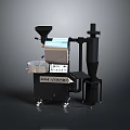 Professional ROAST MASTER Coffee Roaster With Roasting Drum Control Panel And Exhaust Pipe 3d model