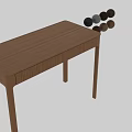 Minimalist Natural Wooden Desk With Smooth Surface And Straight Legs Design