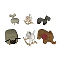Cute Animal Shaped Kids Chairs With Rocking Horse And Plush Elephant Designs