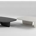 Modern Coffee Tables in Black Light Brown Gray with Matte Wood and Irregular Shape Design