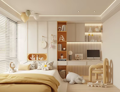 Japanese Style Tatami Bedroom Interior With Tatami Bed Storage And Wooden Desk Setup 3d model