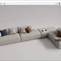 Modern corner sofa multiplayer sofa 3d model