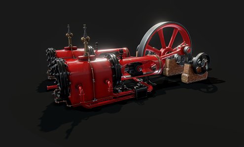 modern steam locomotive steam engine 3d model