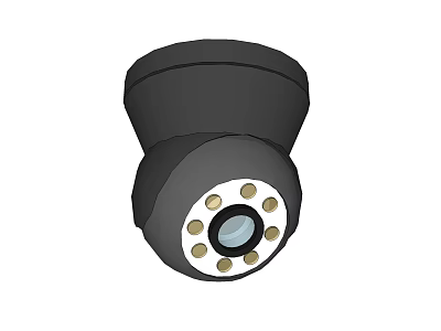 Dome Security Camera With Night Vision HD Video Recording Compact Design Home Office Surveillance 3d model