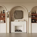 Middle-ancient style sofa wall arc cabinet 3d model