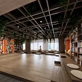 Modern Library Book Bar Bookstore Library 3d model