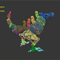 Industrial LOFT Machine Dinosaur Mechanical Dinosaur Mechanical Monster Machine Monster 3d model