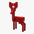 Modern Minimalist Black Geometric Deer Shaped Decorative Ornament Set for Home