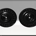 Two Black Circular Light Panels With Intricate Decorative Pattern Details For Modern Ceiling