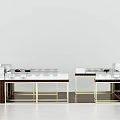 Modern Display Shelves With Wooden Cabinet And Metal Frame Glass Showcase For Retail Store