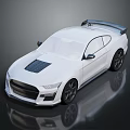 White Sports Car Featuring Sleek Design Black Wheels And Rear Spoiler
