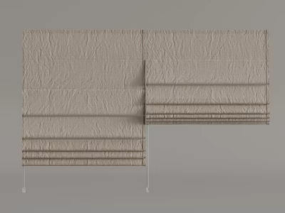Modern Gray Pleated Curtains With Textured Fabric For Home Interior Decor 3d model