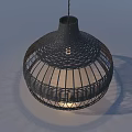 Woven Pendant Light With Round Hollow Design And Soft Light Shadow Effect 3d model