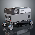 Modern Mobile Machine With Control Panel Knobs Vents And Rolling Wheels