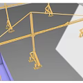 Industrial Equipment Yellow Metal Frame Support Structure With Mechanical Components Design