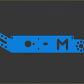 Blue Car Chassis Structure With Structural Brackets And Mounting Holes