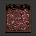 Classic Wooden Carved Chair With Pink Patterned Upholstered Seat And Ornate Design