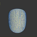 Golden Oval Maze Pattern Decorative Living Accessory With Intricate Lines Design For Modern Home Decoration