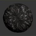 Lava Texture Decorative Sphere with Black Base Red Orange Glowing Cracks for Home Decoration