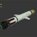Gray And Orange Missile With Tail Fins Marked 8826 3D Rendered Model