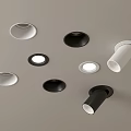 Modern Recessed and Spotlights in Black White Design for Home Ceiling Lighting Decor 3d model
