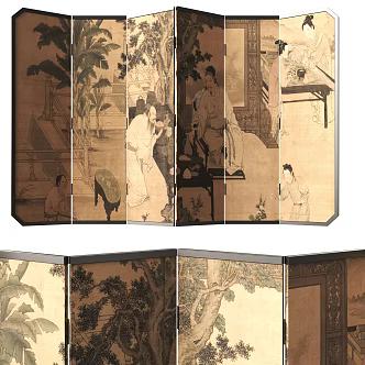 Chinese Folding Screen 3d model