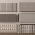 Fabric Headboards in Various Designs Gray and Beige with Tufted Quilted Patterns for Modern Bedroom