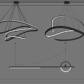 Modern Contemporary Pendant Lights With Curved Geometric Shapes And LED Light Strips