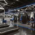 Fitness Equipment Area With Various Workout Machines Modern Lighting And Exercise Gear