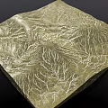 Golden Square 3D Terrain Model With Mountain Like Landscape And Detailed Texture