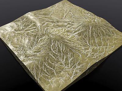Golden Square 3D Terrain Model With Mountain Like Landscape And Detailed Texture 3d model