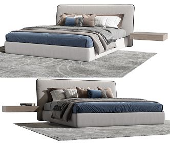 Modern Double Bed 3d model