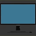 Modern Desktop Computer Monitor With Blue Green Screen Keyboard And Mouse